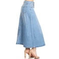 thumbnail image 2 of Fashion2Love Women’s Plus/Junior size Mid Rise A-Line Long Jeans Maxi Denim Skirt, 2 of 8
