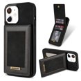 thumbnail image 1 of for iPhone 12 Wallet Case with Card Holder, Faux Leather Kickstand Card Slots Case, RFID Blocking Magnetic Shockproof Protective Slim Back Flip Phone Case for iPhone 12 6.1" - Black, 1 of 6