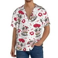 thumbnail image 3 of Vsdgher Caring Cow Print Men's Wrinkle Free Untucked Cuban Shirt Business Casual Button Down Shirts Short Sleeve Shirt, 3 of 7