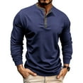 thumbnail image 2 of purcolt Mens Long Sleeve Shirts Lightweight 3-Button Tops Casual Stylish Cotton Fishing Athletic Work Shirts, 2 of 8