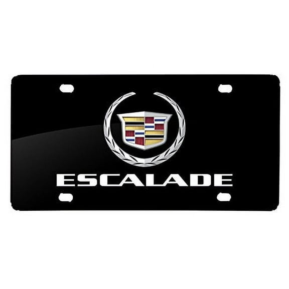 Cadillac Escalade 2007 Logo UV Graphic Black Stainless Steel License Plate