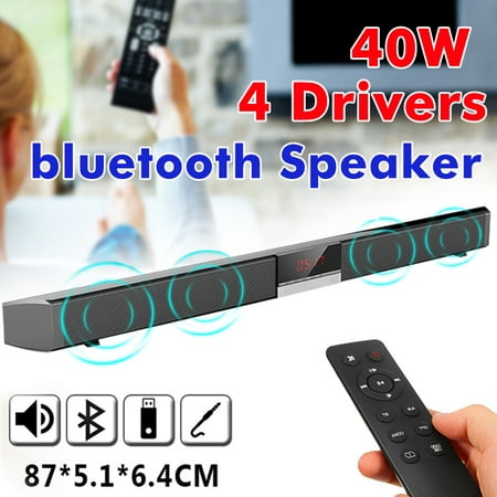 40W 4 Drivers TV Soundbar Home Theater Speaker with Remote