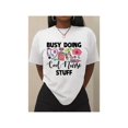thumbnail image 1 of Busy Doing Cool Nurse Stuff Funny Medical Team Shirt for Women - Crewneck Short Sleeve, Colorful Printed Design, 100% Cotton Casual Daily Wear Top | Humorous Print Shirt | Nurse Accessories for Work, 1 of 6