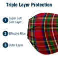 thumbnail image 4 of WeCare Disposable Face Mask, 3-Ply with Ear Loop (50 Individually Wrapped) - Red Plaid, 4 of 8