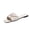 White, variant on Women'S Polka Dot Ruffle Flat Sandals Square Open Toe Soft Sole Beach Slides For Summer Vacation Resort Wear, White