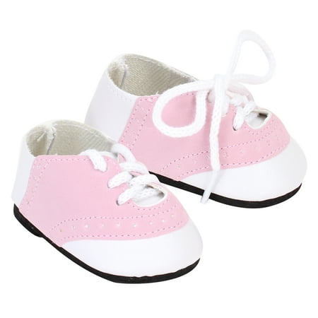 Sophia's Saddle Shoes for 18â€ Dolls, Light Pink/White