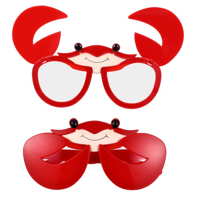 Gafas con forma de cangrejo, accesorios de fotografía, novedad, fiestas hawaianas, 2 uds.