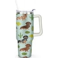 thumbnail image 2 of Dachshund Dog Gift for Men Women, Dog Lovers Birthday Gifts, 40oz Stainless Steel Tumbler Cup with Handl,Straw, Insulated Travel Coffee Mug, 2 of 6