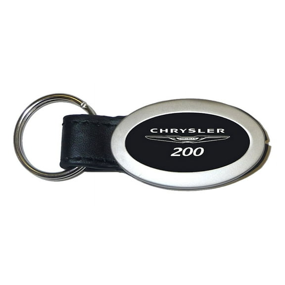 Chrysler 200 Oval Leather Key Chain (Black)