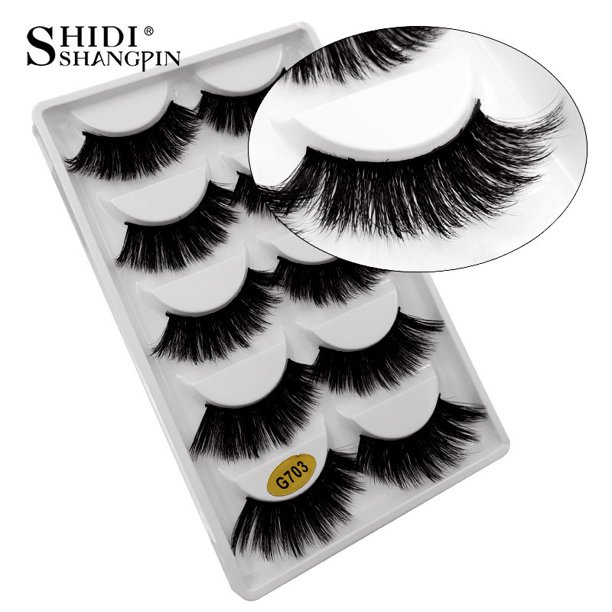 SHIDISHANGPIN 5 pares de pestañas postizas largas y gruesas naturales Gao Jiahui unisex