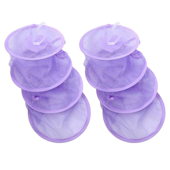 YOSADIER Wall Hanging Storage Bag for Kids Room Stuffed Animal Hammocks with Violet Steel Wire, 2 Pieces Organizer