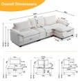 thumbnail image 3 of Ktaxon 120" W Sectional Sofa Modern Convertible Couch with Double Cushions L Shaped Sofa with Reversible Chaise, Teddy Velvet Sofa Set with 3 Wider Seater Teddy White, 3 of 11