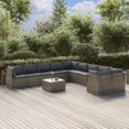 thumbnail image 1 of vidaXL 11 Piece Garden Lounge Set with Cushions Grey Poly Rattan, 1 of 5