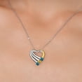 thumbnail image 3 of Gem Stone King 925 Silver and 10K Yellow Gold London Blue Topaz and Yellow Citrine and White Lab Grown Diamond Heart Pendant for Women | 1.02 Cttw | Gemstone November Birthstone | With 18 inch Chain, 3 of 6