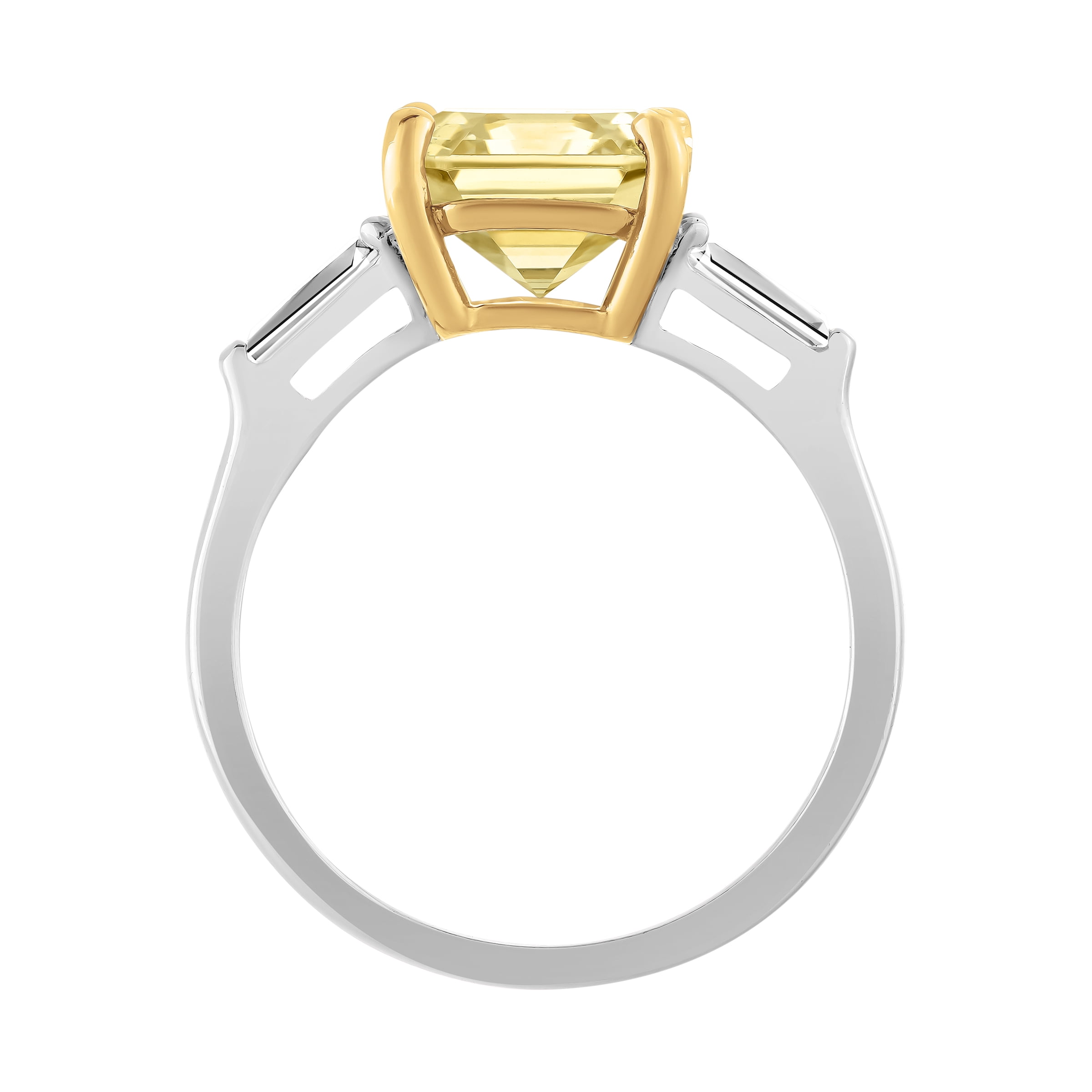 Keepsake Sterling Silver Simulated Yellow Diamond and Created White Sapphire Ring with 14K Yellow Gold Plated Accents