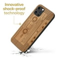 thumbnail image 3 of Case Yard Wooden Case Outside Soft TPU Silicone, Slim Fit Shockproof Wood Protective Phone Cover for Girls Boys Men and Women, Supports Wireless Charging Cassette Design case for iPhone-12-Pro-Max, 3 of 7