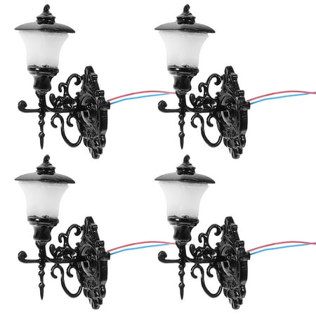 Pingxizhi 4pcs Tiny Wall Lamps Mini Luminous Wall Lamp Sand Table Building DIY Materials