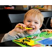 Constructive Eating Construction Combo Set of 3 Utensils and Plate for Toddlers, Infants, Babies and Kids - Made With Materials Tested for Safety