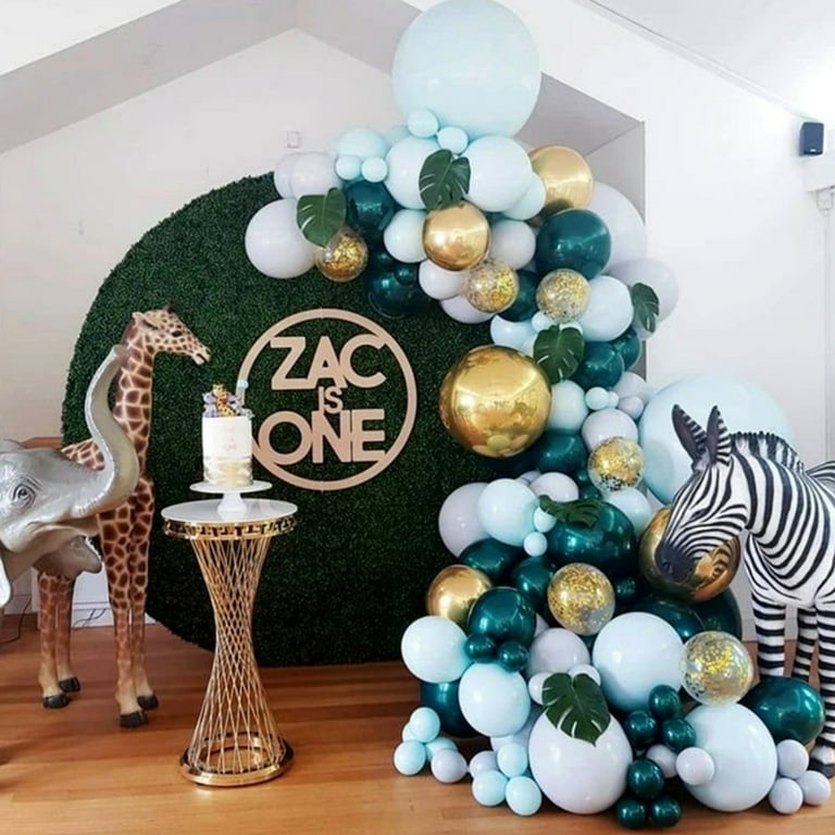 Jungle Safari Birthday Banner Hanging Decor – Wild Animal & Palm Leaf Design, For Ceiling, Wall, Party Supplies