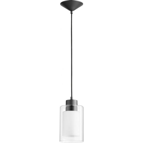 882-69 Quorum Lighting 1 Light Pendant in Quorum Home Collection style - 5 inches wide by 9.25 inches high-Noir Finish -Traditional Installation