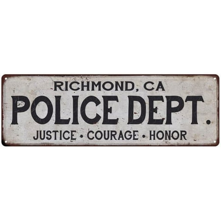 RICHMOND, CA POLICE DEPT. Home Decor Metal Sign Gift 6x18 106180012256
