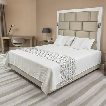 Animal Print Bed Runner, Geometric Fauna Zebra Camel Giraffe Bear Deer Design, Decorative Accent Bedding Scarf for Hotels Homes and Guestrooms, Queen, Multicolor, by Ambesonne