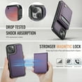 thumbnail image 4 of Compatible Magsafe 2 in 1 Detachable iPhone 13 Wallet Case with Card Holder Women Men,Magnetic PU Leather RFID Blocking Flip Kickstand Credit Slots Luxury Leather Case for iPhone 13, Purple, 4 of 12