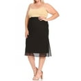 thumbnail image 4 of Women's Plus Size High Rise Chiffon Overlay Maxi Draped Skirt with Waist Tie Accent, 4 of 6