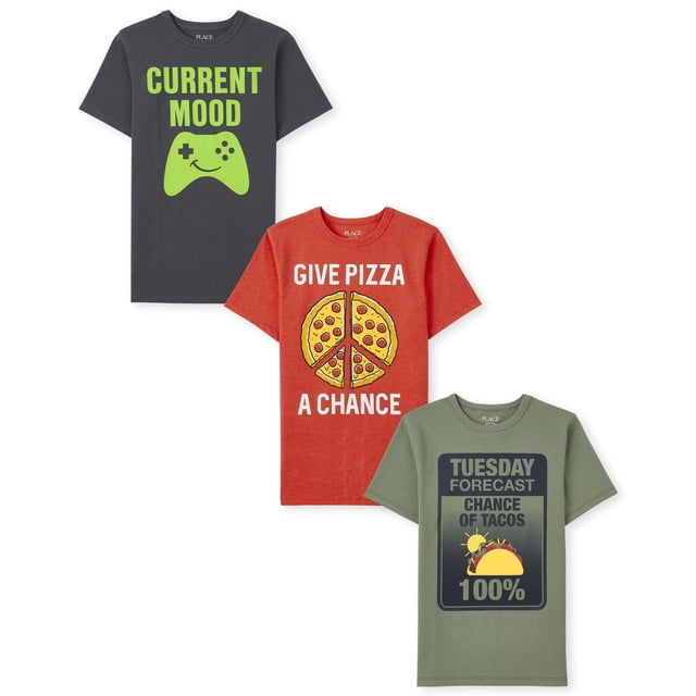 Camiseta The Children's Place para niños de manga corta, paquete de 3 unidades, 10/12