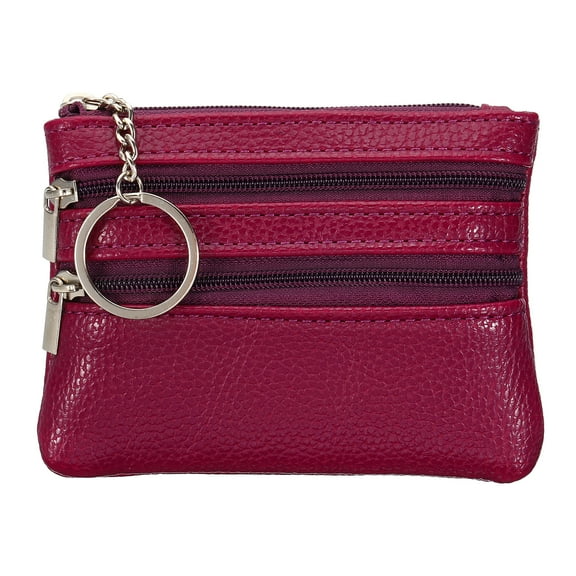 REGALWOVEN 4.7" x 3.5" Coin Purse Pouch, Leather Change Purses Small Organizer Bags, Dark Purple