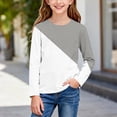 thumbnail image 7 of snilers Girls Long Sleeve Shirts Kids Color Block Crewneck Loose Fit Tunic Tops Summer Casual Basic Tee Shirt 3-14 Years, 7 of 7