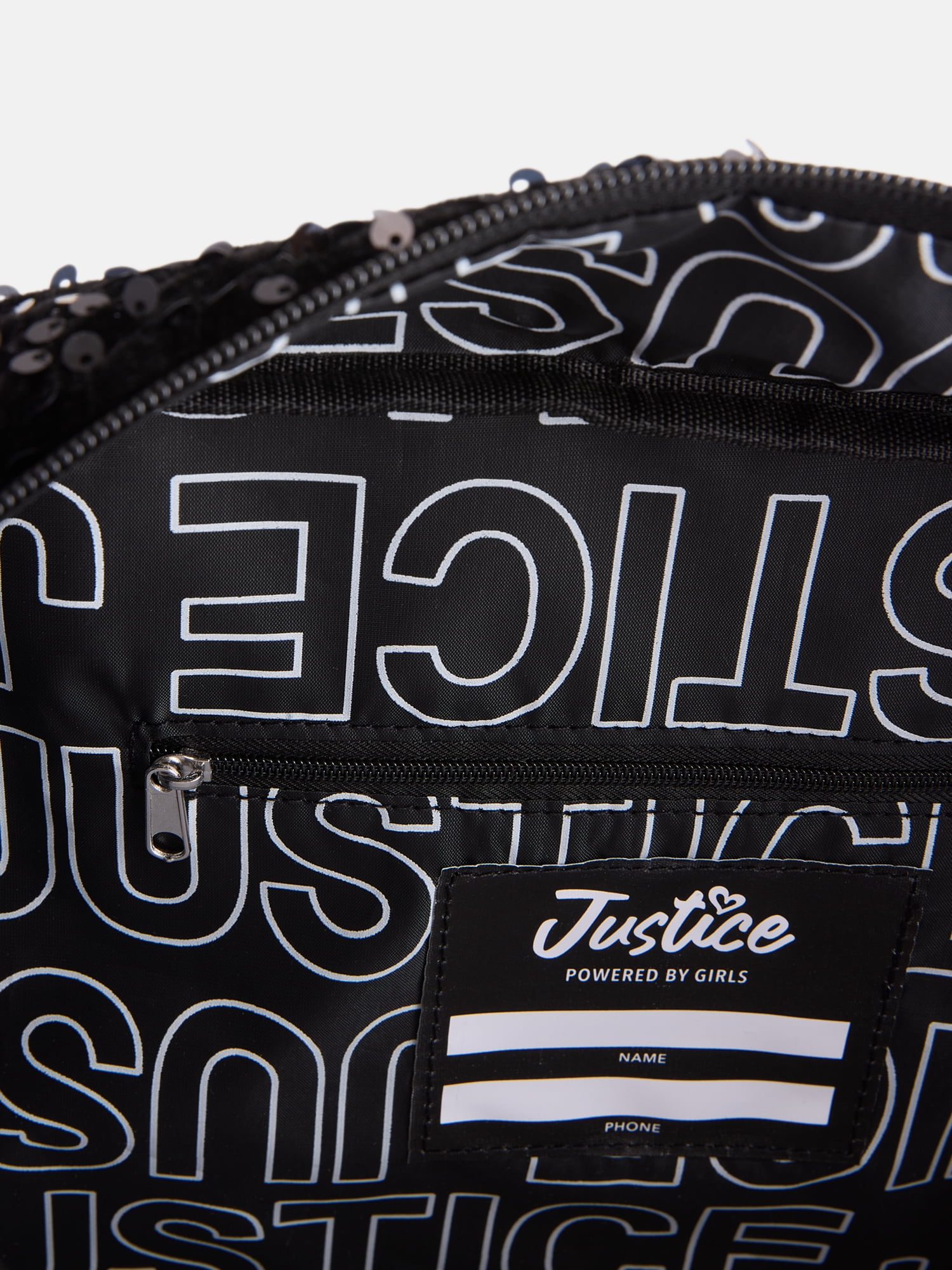 Justice Girls Grinch Sparkle Duffle with Plush Bag Charm, Black