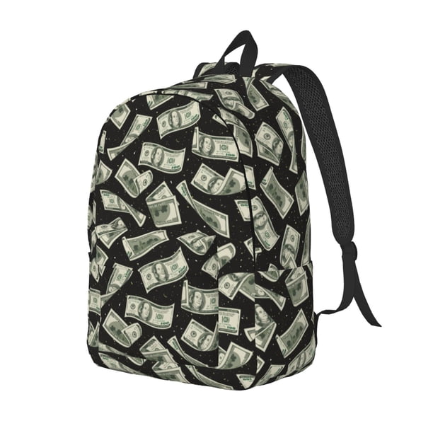 Easygdp Dollar Mochila de Lona Resistente para Laptop, Compatible con Laptops de 15 a 17 pulgadas, Ideal para Escuela, Trabajo y Viajes-Medium