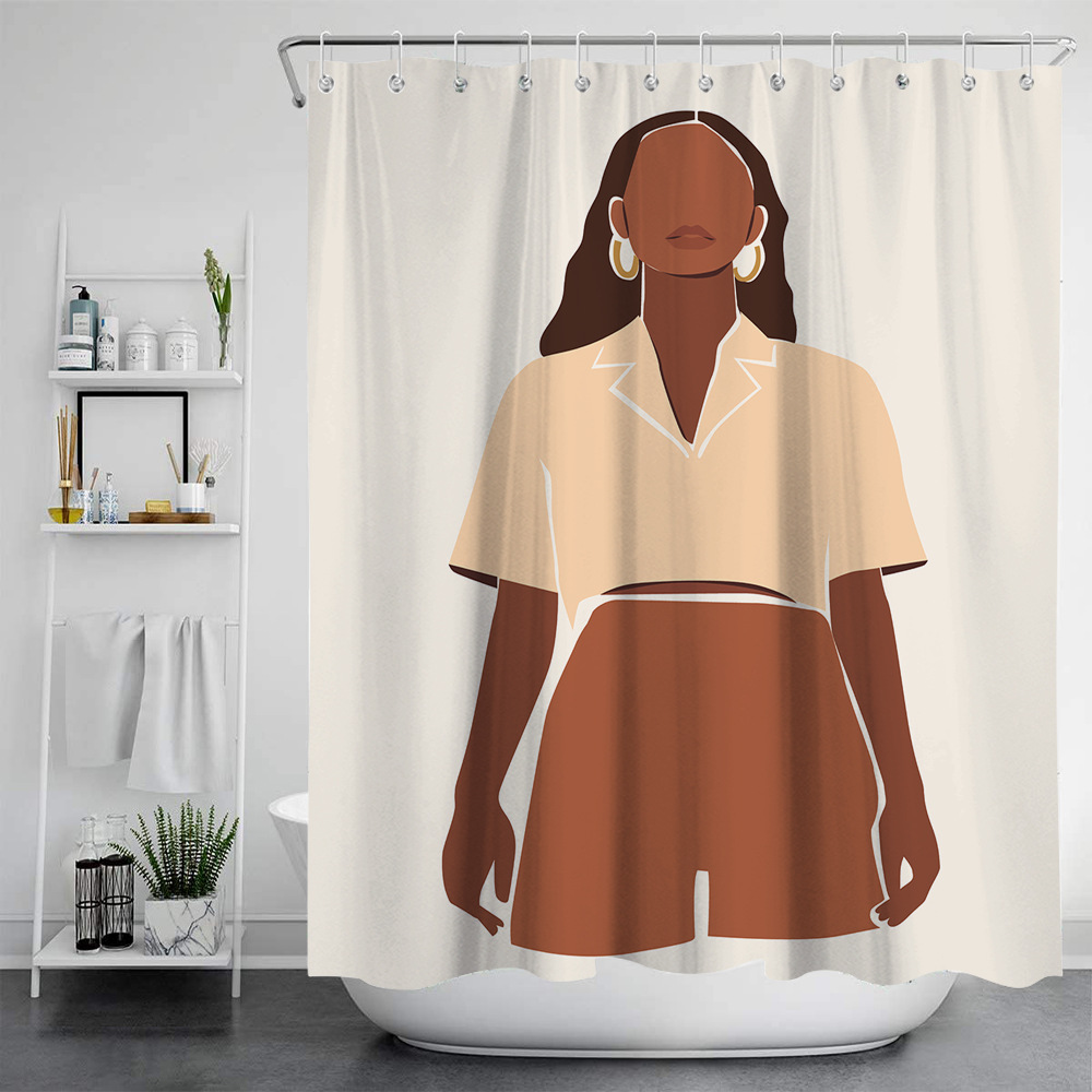 XKISS Modern Abstract Stall Fabric Shower Curtain 78Inch Aesthetic