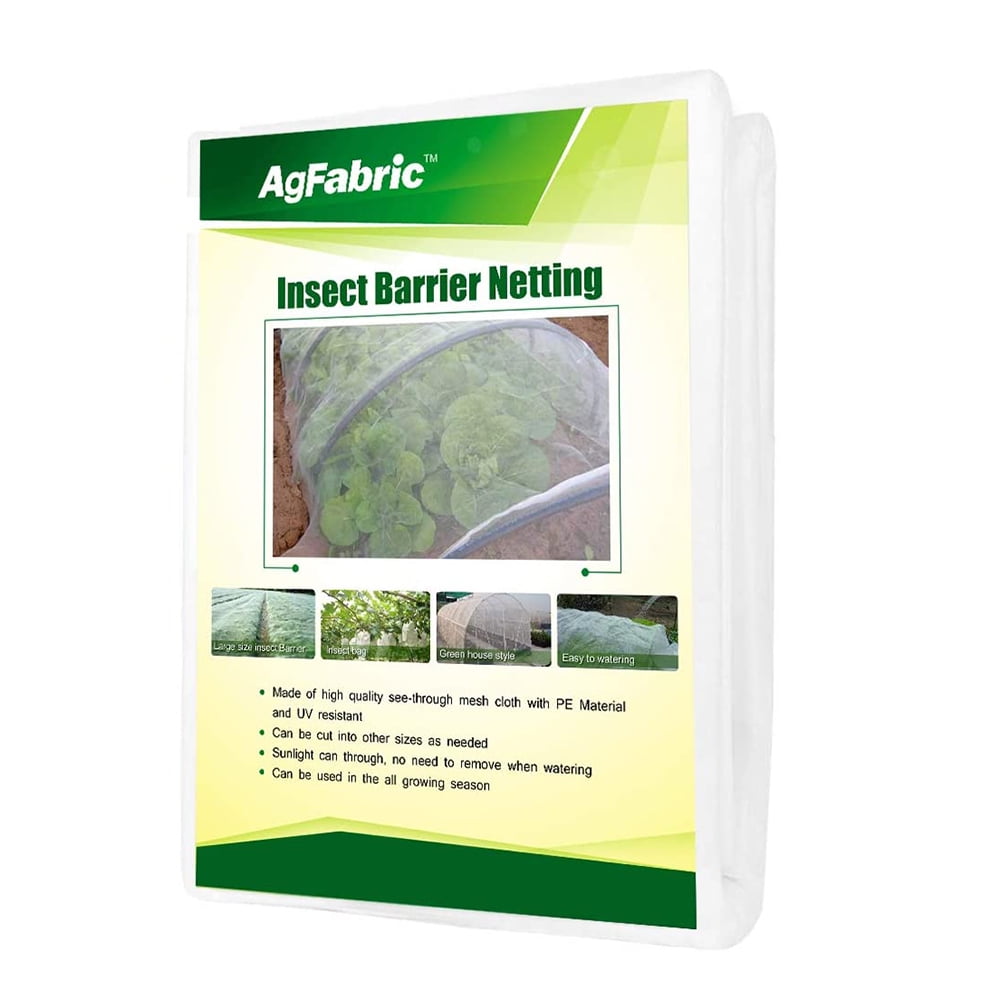 Agfabric Insect Bird Barrier Garden Plant Cover Netting, 10 x 30 Foot (White)