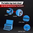 thumbnail image 5 of 2-IN-1 Tool Chest, 5-Drawer Rolling Tool Storage Cabinet with Detachable Top Tool Box, Liner, Universal Lockable Wheels, Adjustable Shelf, Locking Mechanism, Metal Tool Cart for Garage Workshop, 5 of 6
