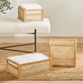 thumbnail image 3 of mDesign Large Natural Cane Kitchen Storage Bin with Handles, 6 Pack, Natural, 3 of 8