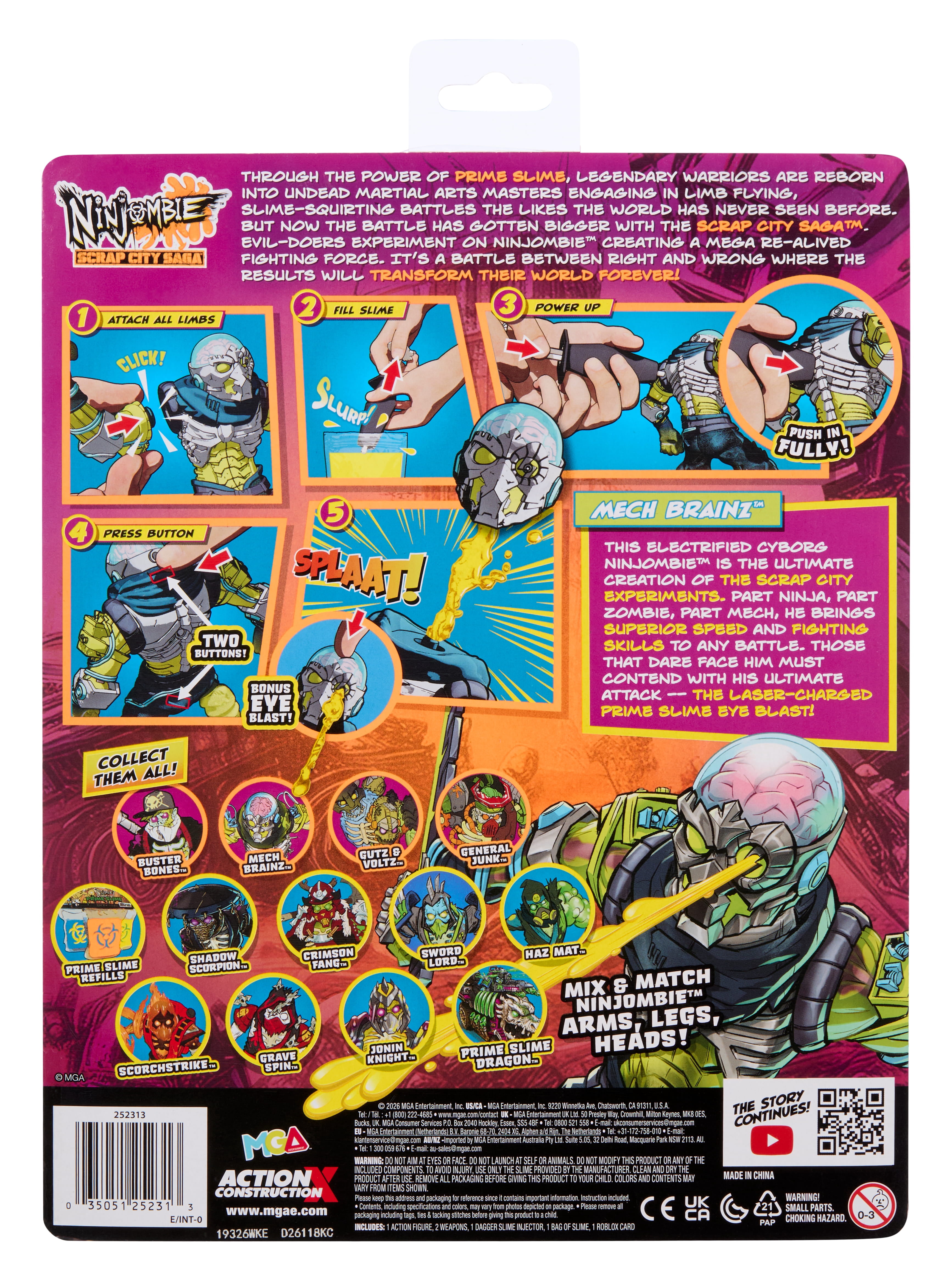 Ninjombie Mech Brainz Action Figure, Ages 6+ - Walmart.com