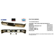 REAR STEP BUMPER ASSEMBLY; FOR 2500/3500 SERIES; CHROME; WITH PARK ASSIST SENSOR HOLES [INCL BAR/PAD/BRACKETS/LAMPS]; MADE OF PLASTIC