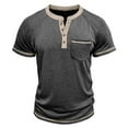 thumbnail image 6 of NuoCaiYun Man Casual Solid-Color Button Pocket Raglan-Sleeve Short Sleeve Turndown Collar Tee Shirt, Mens Summer Clothes, 6 of 6