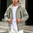 thumbnail image 4 of Bxsruta Mens Windbreaker Lightweight Hooded Full Zip Athletic Jacket Casual Outdoor Coat, 4 of 5