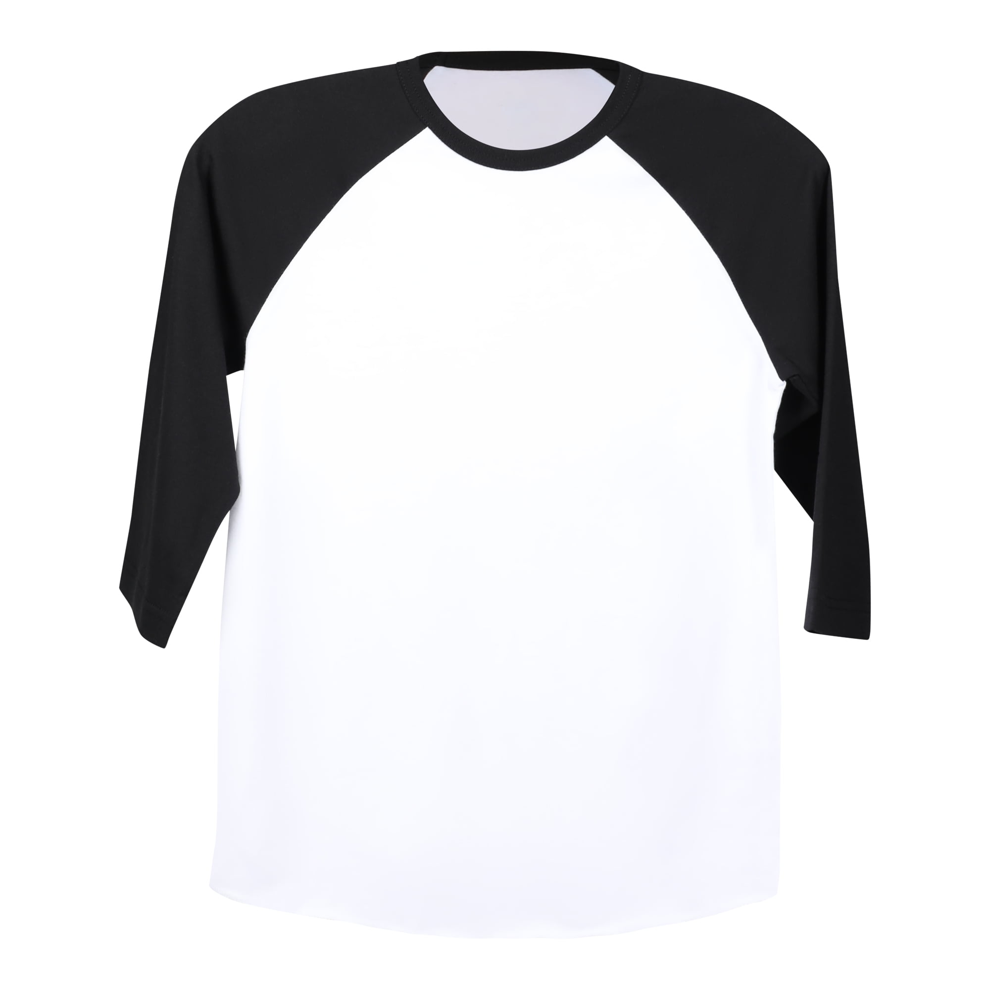 Athletic Works Youth 3/4 Sleeve Raglan Baseball Tee, Black, Size Medium