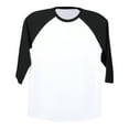 thumbnail image 3 of Athletic Works Youth 3/4 Sleeve Raglan Baseball Tee, Black, Size Large, 3 of 4