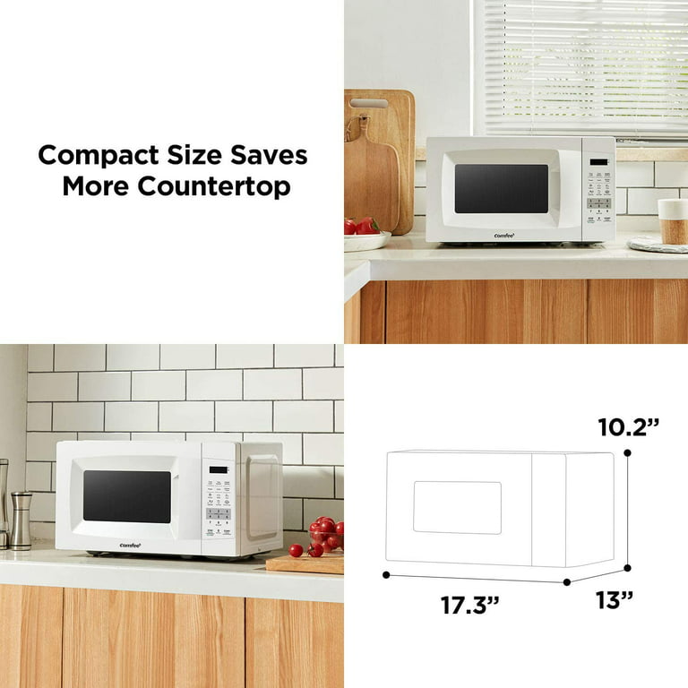 COMFEE' EM720CPL-PMB Countertop Microwave Oven with Sound On/Off, ECO Mode  and Easy One-Touch Buttons, 0.7cu.ft, 700W, Black