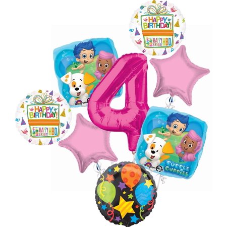 Bubble Guppies 4th Birthday Party Supplies Balloon Bouquet
