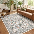 thumbnail image 1 of Garvee 4x6 Floral Area Rug Living Room Rug, Washable Rugs Non Slip Stain Resistant Soft Indoor Printed Rug Carpets, Low Pile Floor Mats for Bedroom Dining Room Home Office, Beige, 1 of 8