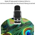thumbnail image 4 of Square 2Pack PU Leather Peacock Feather Cruise Luggage Tag with Privacy Cover and Name ID Tag for Travel Handbags Backpacks Luggage Tags, 4 of 6