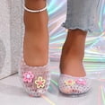 thumbnail image 5 of Women Casual Flat Jelly Sandals Flower Decorations Beach Sandals (White 37), 5 of 8