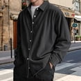 thumbnail image 4 of Camisa de para Hombre, de Larga, con Solapa y Botones, Informal, Antiarrugas, para Trabajo Negro S, 4 of 5