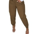 thumbnail image 3 of FASHIONWT Women Zipped Button Pockets Smocked Detail Track Pant, 3 of 4